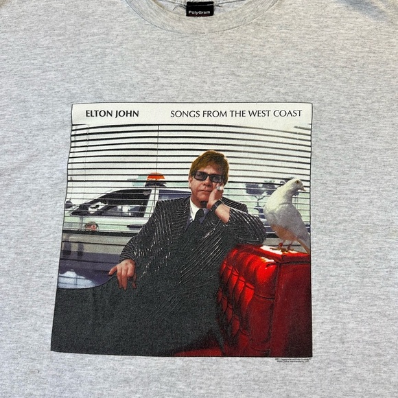 Vintage Elton John Songs From The West Coast Concert T-shirt Size XL - Picture 4 of 7